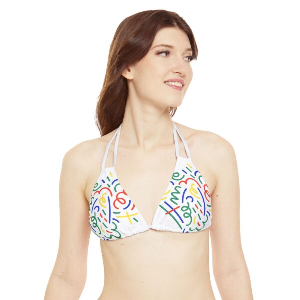 Strappy Triangle Bikini Top (AOP)